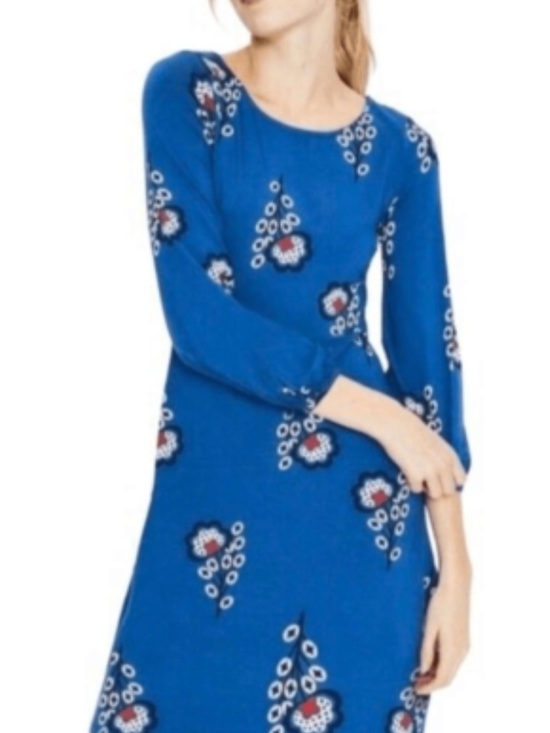 Boden Dresses & Skirts - Boden Blue Floral Long-Sleeve Dress